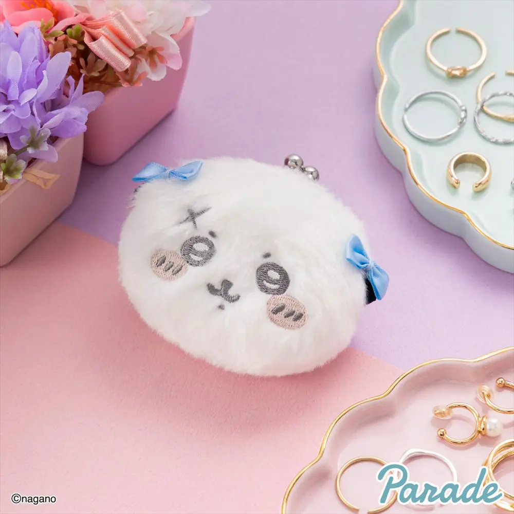リボン姿がかわいいパッチンお財布「ちいかわ ミニがまぐち