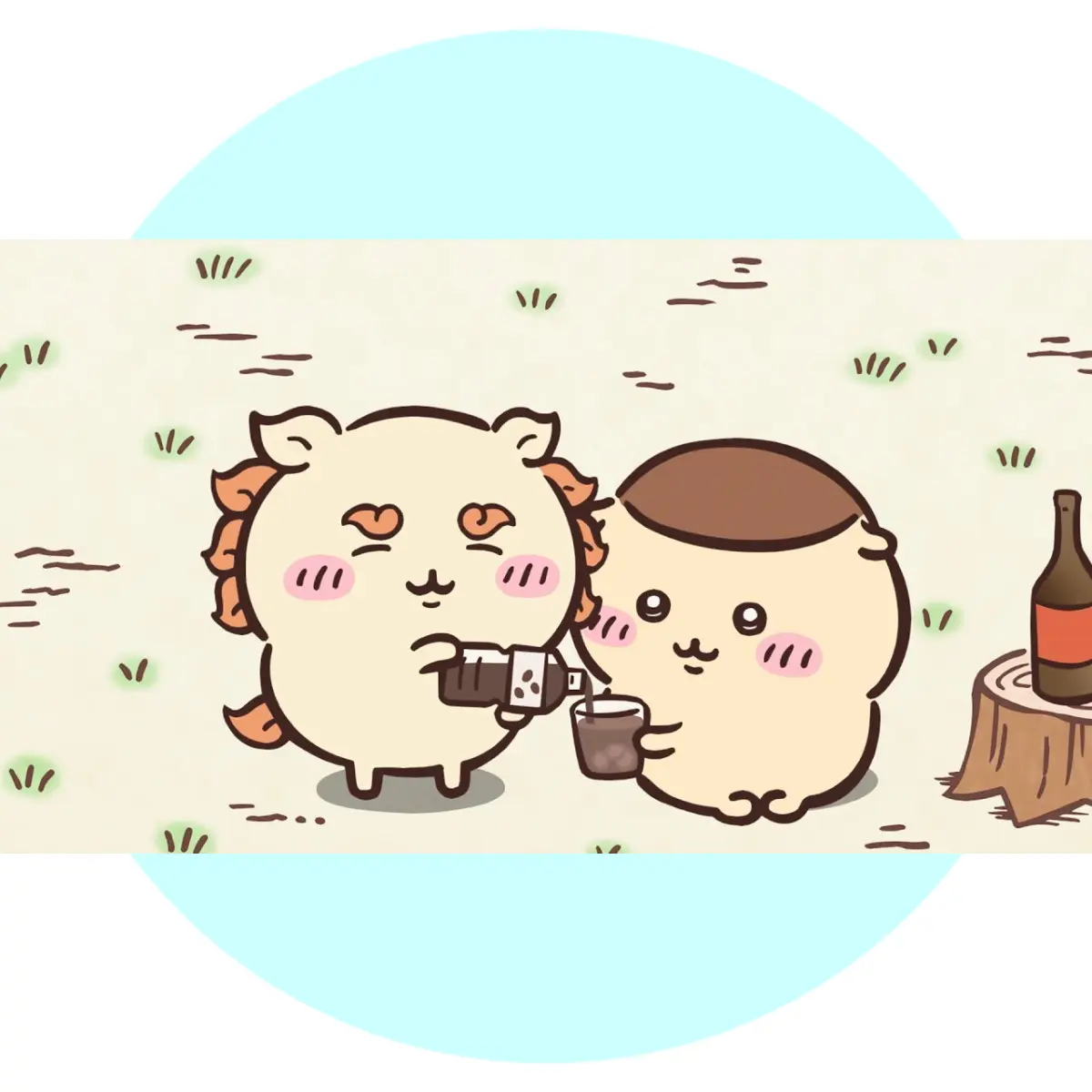 ちいかわらんど　ラーメンの鎧さんマスコット　鎧なシーサーマスコット 働かせてくださいッ！」シーサーと鎧さん、ふわふわ金ピカのお